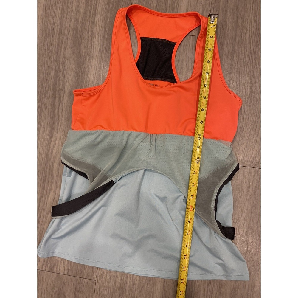 Lucky in Love Tank Top Sports Bra Womens Medium 8-10 Blue Orange Gray Sleeveless - Picture 3 of 6